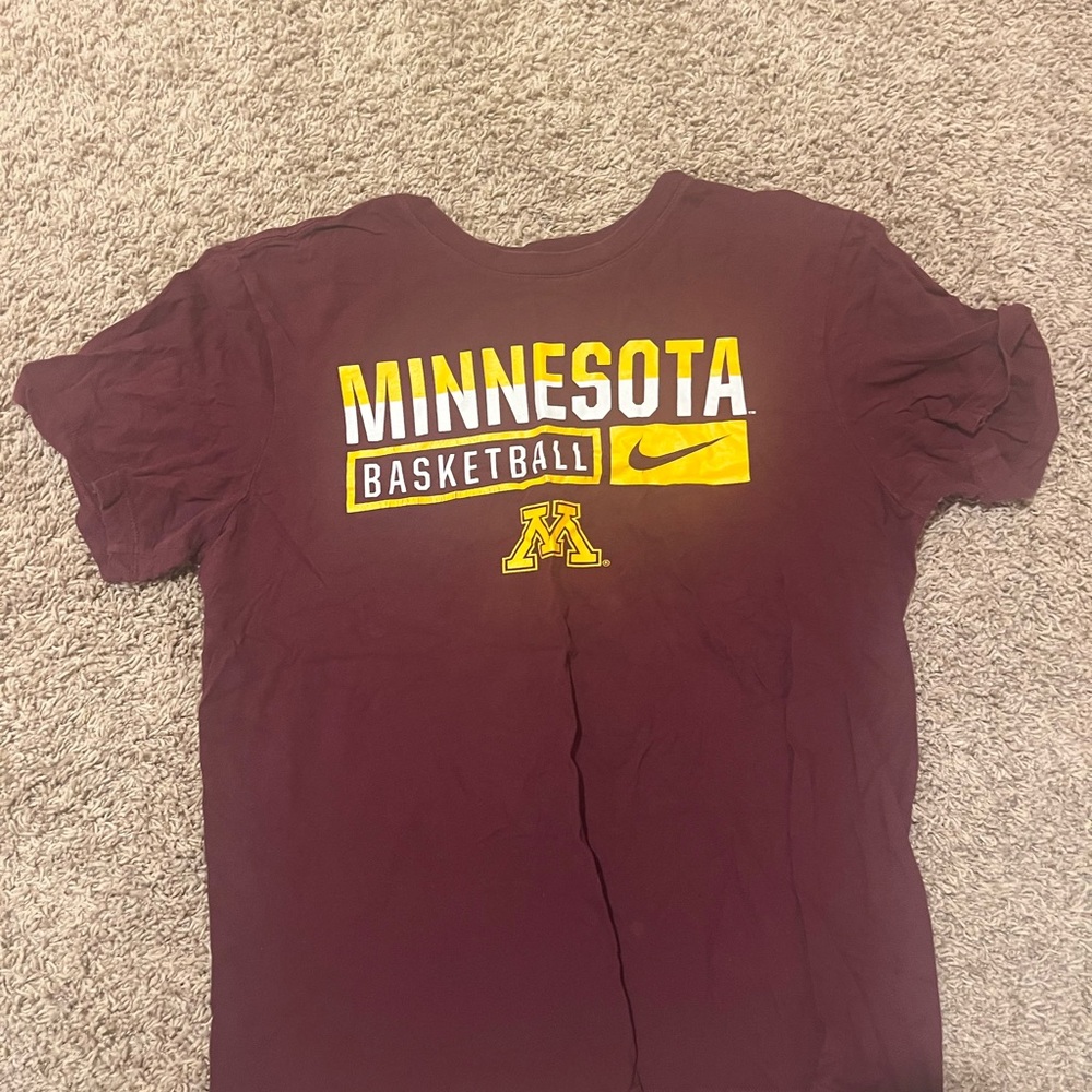 Nike Maroon and Yellow Basketball Shirt